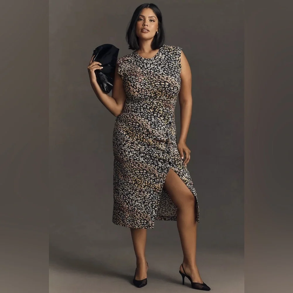 NWT Size 1X - Grey State Chiara Midi Dress - Picture 1 of 16